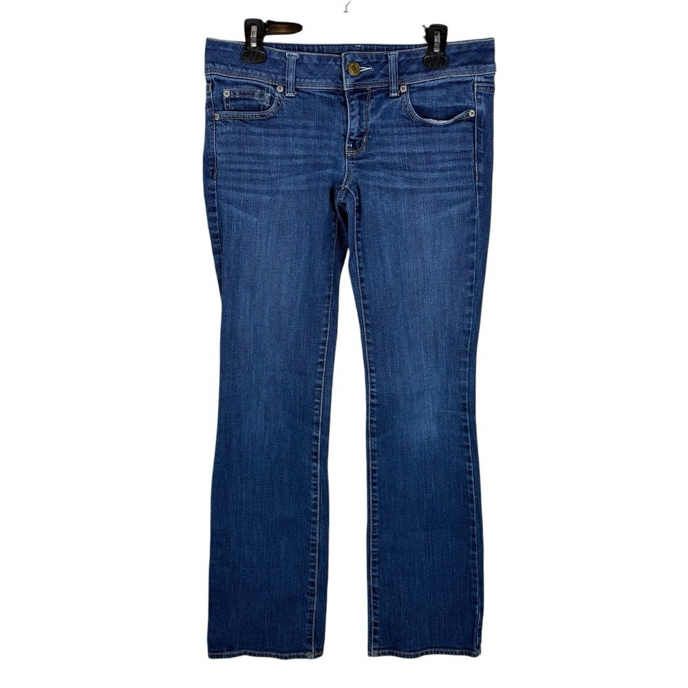 American Eagle Slim Boot Jeans Women's 8 Long Low Rise Stretch Dark Wash 32x32